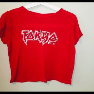 Red crop top